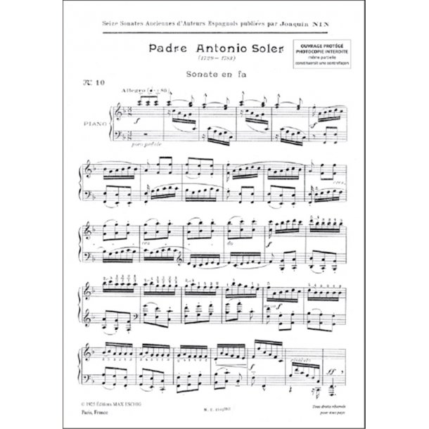 Sonate N. 10 En Fa Majeur, Pour Piano